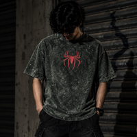 DODGE Spiderman graphic Tshirt- acid wash denim