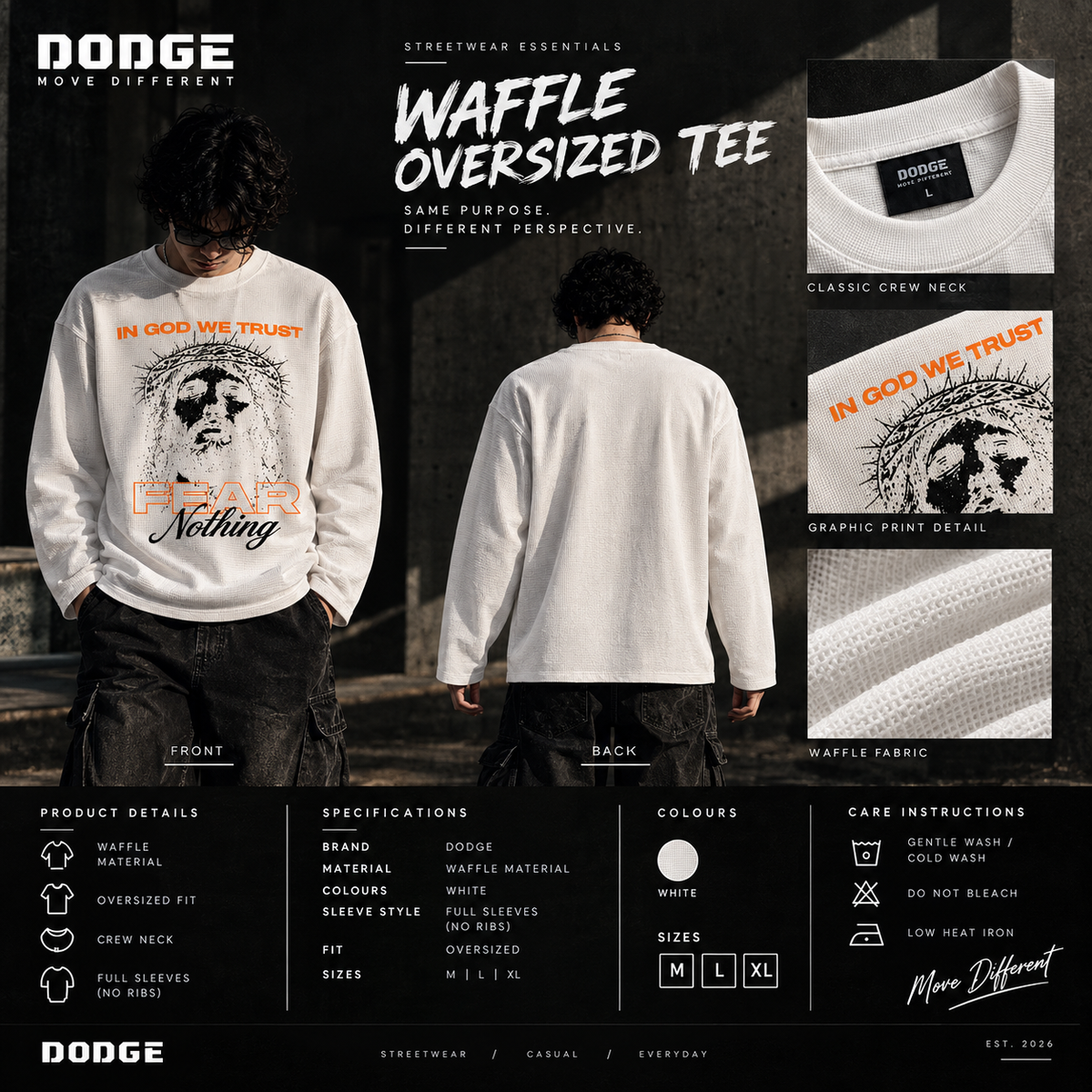 DODGE Faith Graphic Waffle Tee