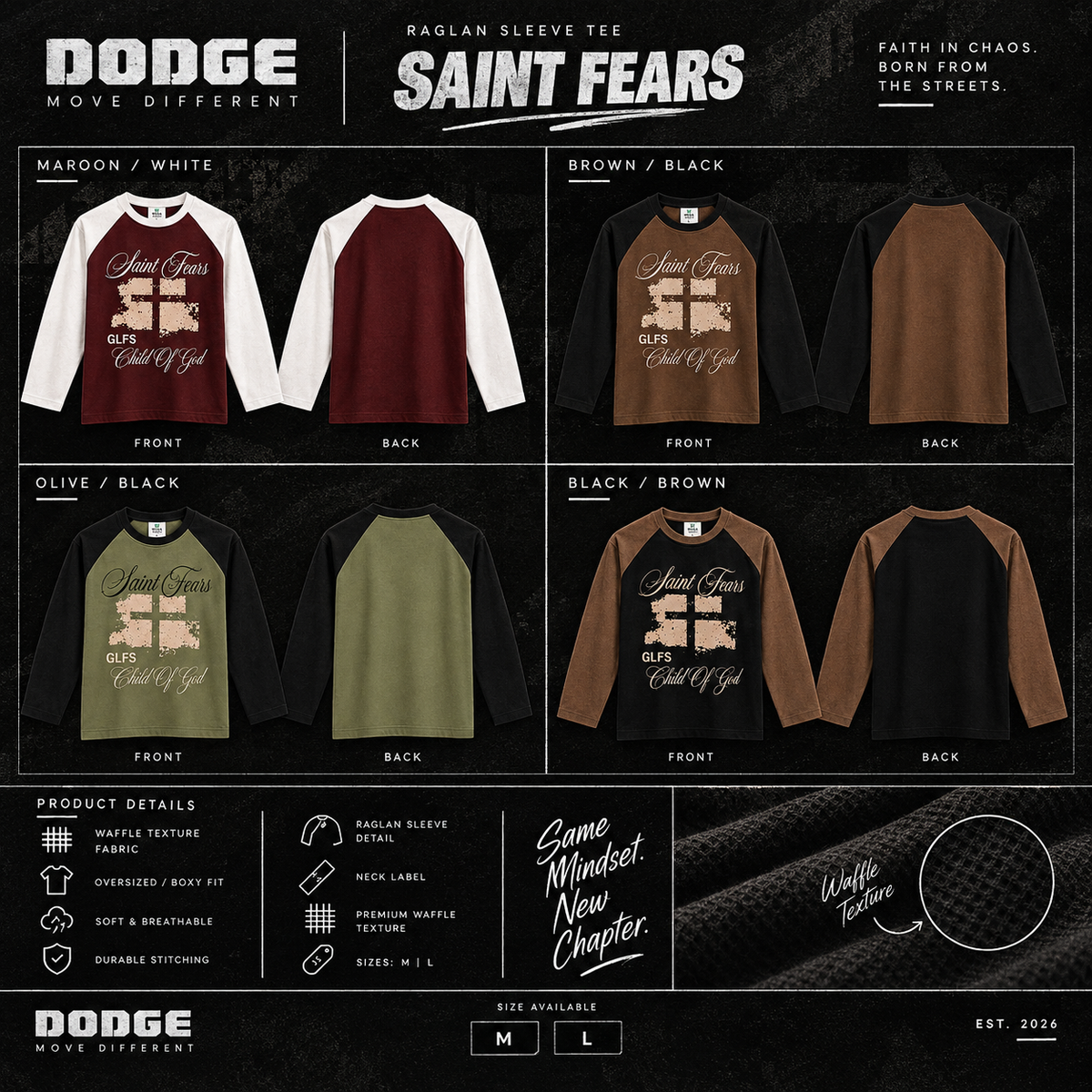 DODGE Saint Fears Raglan Tee